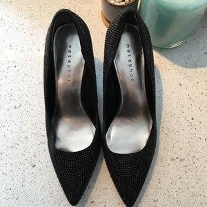 Black jeweled Metaphor Heels